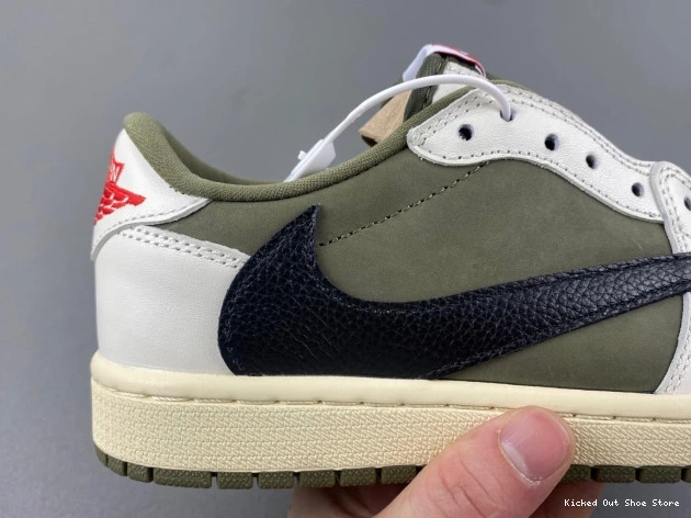 Kicked Out Shoe Store OG MEDIUM OLIVE JORDAN LOW 1 DM7866-200 SCOTT AIR TRAVIS X 0725